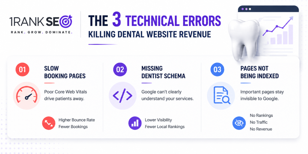 3 technical errors in dental care websites